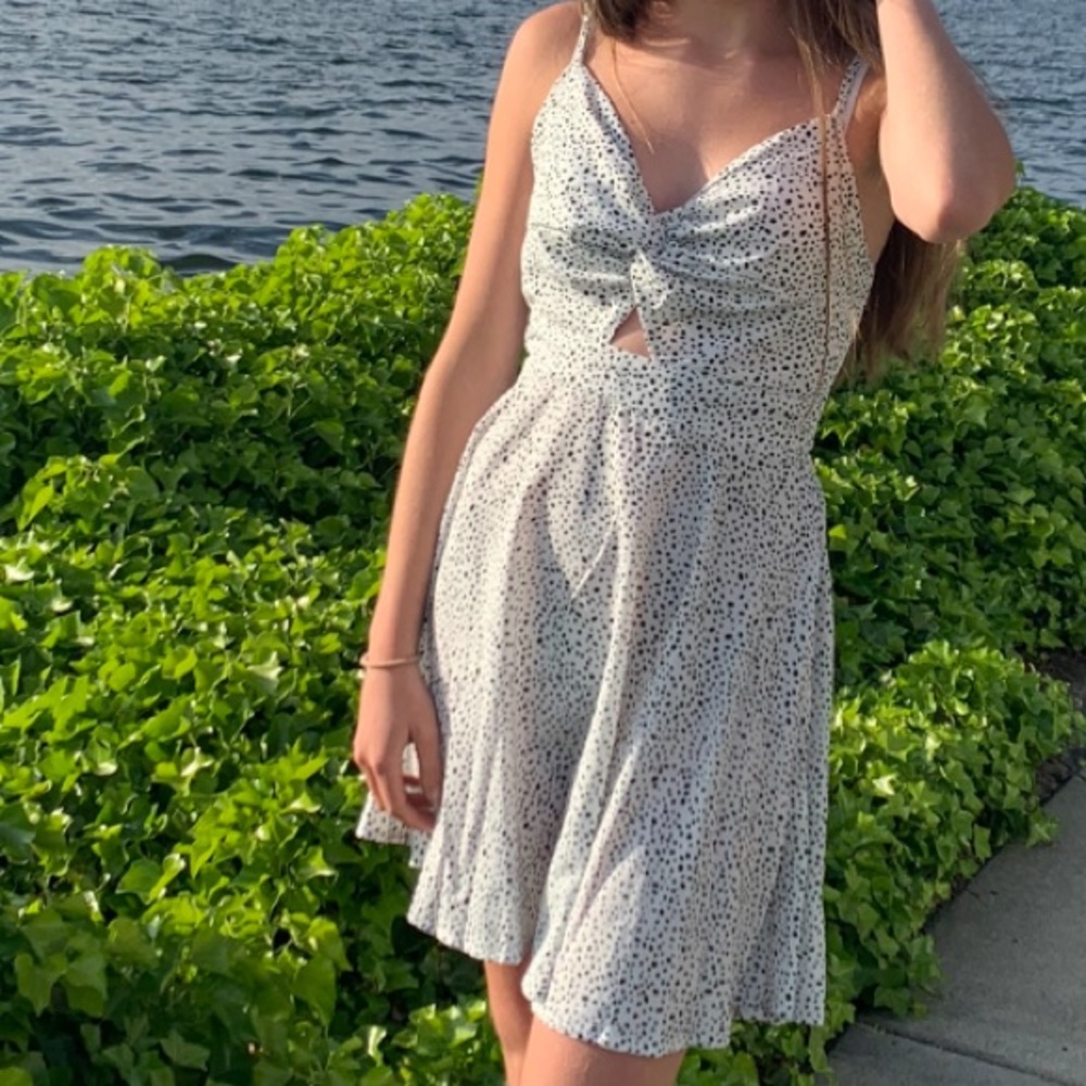 Shein black and white dalmatian dress
